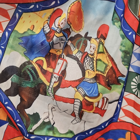 Dolce & GabbanaCarretto-print poplin maxi skirt SZ Small - Picture 11 of 16